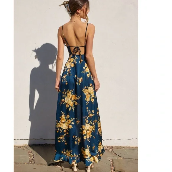 Floral Assymetrical Maxi Dress - Picture 5 of 9